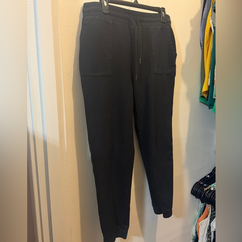 32 Degrees Cool Women's Black Drawstring Twill Jogger Pants - Picture 7 of 12